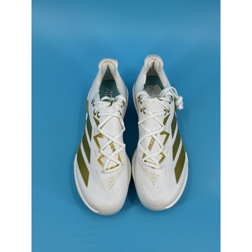 adidas Adizero Electric+ 2.0 Baseball Cleats White Gold Men’s 10 NWOB